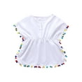 thumbnail image 1 of Kmbangi Robe de Plage pour Filles Tout-Petits Col Rond Manches Chauve-Souris Courtes une Pièce Été Décontracté Style Ample 0-5T, 1 of 9