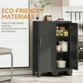 thumbnail image 2 of Metal Locker with Locking Door, 46" H Metal Storage Locker with 2 Adjustable Shelves, Small Locker Cabinets for Office Garage School Gym (1 Door, Black), 2 of 8