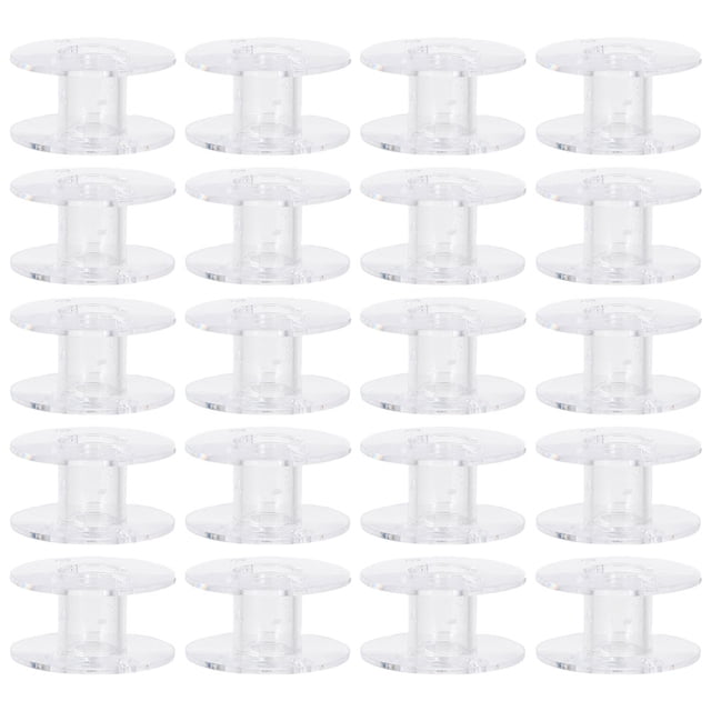 SHISUYAN 60 Pcs Clear Plastic Sewing Machine Bobbin Sewing Bobbin Transparent Bobbin Spools Embroidery Bobbin Sewing Machine Accessories