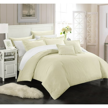 Chic Home 5-Piece Keynes Down Alternative Jacquard Striped Comforter (Best Price Down Alternative Comforter)