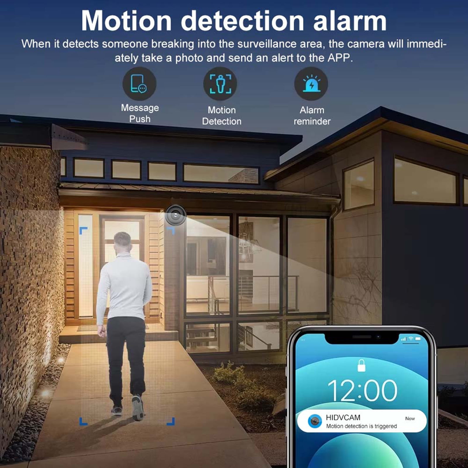 Yoziaaoa 2 Pcs Compact Wireless Security Camera With Real Time Alerts, Magnetic Base For Flexible Placement And Remote Viewing Capabilities, 1.38x1.38in(Black)