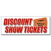 "48"" DISCOUNT SHOW TICKETS DECAL sticker concert play comedy music save sale"