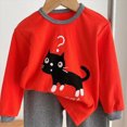 thumbnail image 5 of TOWED22 Toddler Baby Boy Outfit Fall Winter Boy Clothes Long Sleeve Cute Cartoon Sweatshirts Pants Outfits 3 Months-6T Size:11-12 Y,Color:Red, 5 of 5