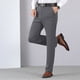 thumbnail image 1 of Pantalones de traje de hombre con cremallera y bolsillo, rectos, de tubo, de color liso, de poliéster, 1 of 9
