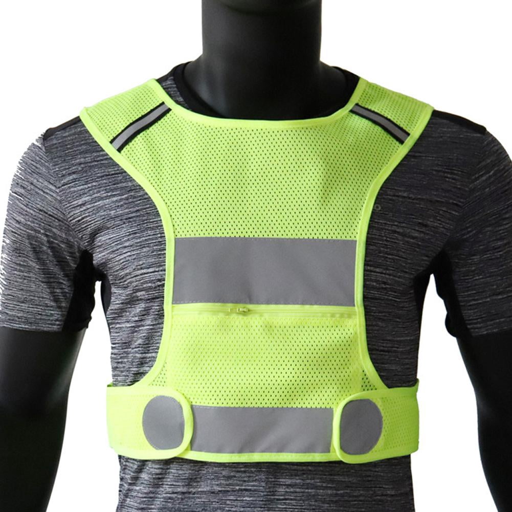 Reflective Vest Adjustable Safety Vest High Visibility Running Vest Lightweight Breathable Cycling Night Running Walking Sports Vest
