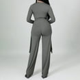 thumbnail image 7 of VBARHMQRT Female Sweatpants Set for Women Shorts Womens Fashion Casual Long Sleeve V Neck Irregular Two Piece Set Womens Pant Suits Casual Pant Suits for Women Plus Size White, 7 of 7