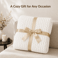 thumbnail image 5 of Unikome Knit Throw Blanket 50" x 60", Soft Lightweight Blanket for Couch, Sofa and Bed, Breathable All Season Decorative Throw, White, 5 of 7