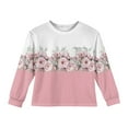 thumbnail image 5 of Drmagiyhm Girls Shirts Size 10-12 Basic Floral Print Tshirt Casual Crewneck Stretchy Shirts Girls Comfy Long Sleeve Tops, Tees & Blouses 3-4 Years Pink, 5 of 5