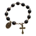 thumbnail image 2 of Fashionable Catholic Bracelet Cross Pendant Black Glass Bead Bracelet Religious Jewelry Souvenir Gift for Girl Men Women, 2 of 11