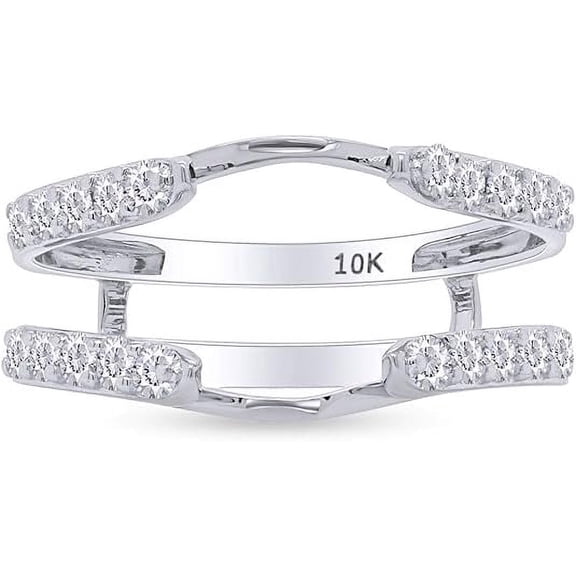 Divine Creation 2.00 Ct Round Cut White Diamond Enhancer Guard Wrap Ring 925 Sterling Silver For Women's 14K White Gold Plated -4