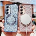 thumbnail image 2 of for Samsung Galaxy S23 FE 5G Case Magnetic Compatible with MagSafe Cute Leopard Bling Glitter Women Phone Case Luxury Plating Clear Camera Cover Shockproof Soft Bumper for S23 FE 6.4 " (Sierra Blue), 2 of 11
