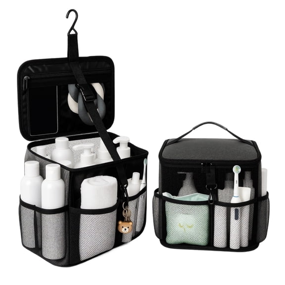 Portable Shower Caddy | Mesh Shower Caddy Bag with Waterproof Storage Bag, Hanging Shower Organizer for Camping Essentials Gym Shower Essentials