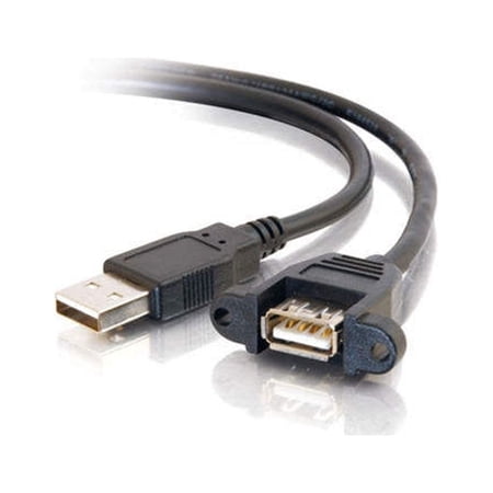 UPC: 0757120280620 | C2G 1.5ft Panel-Mount USB 2.0 A Male to A Female Cable