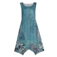 thumbnail image 4 of YDKZYMD Summer Casual Dresses for Women Floral Flowers Wedding Maxi Beach Boho Tank Dresses Hem Sundress Petite Sleeveless Midi Dress with Pockets Cyan XXL, 4 of 5