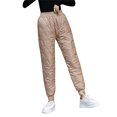thumbnail image 3 of SNKSDGM Women's Plus Black Dress Pants Womens Tall Linen Pants Women Plus Size Winter 2025 Straight Leg Loose and Slim Plus Size Thermal Pants Light down Pants for Women, 3 of 3
