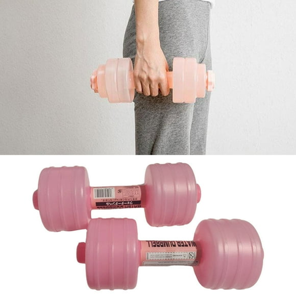 2Pcs Water Filled Dumbbells Fitness Dumbbell with Using Fitness Liquid Adjustable Weights for Women Pink