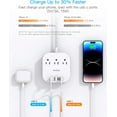 thumbnail image 3 of Power Strip with USB C, 3 Outlets 4 Ports (22.5W/4.5A) Desktop Charging Station, Flat Plug, 5ft Braided Extension Cord, Non Surge Protector for Travel, Cruise Ship, ETL Listed, 3 of 3