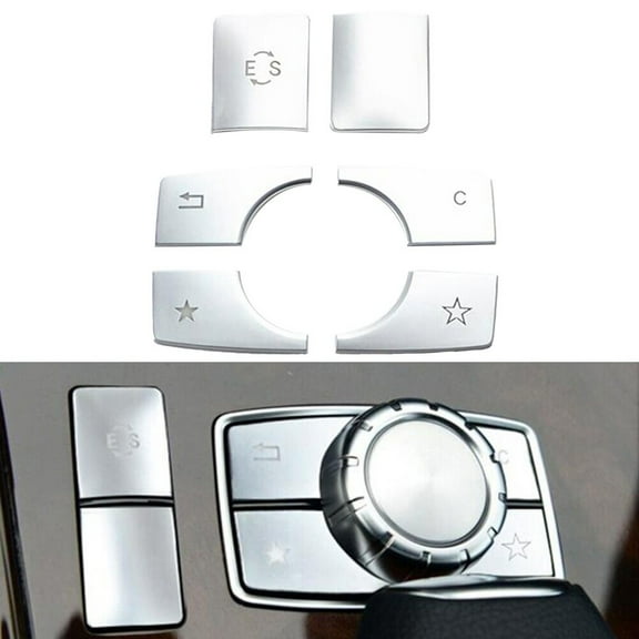 6Pcs Center Console Multimedia Button Cover Trim For Mercedes E Class W212