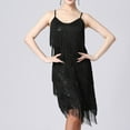 thumbnail image 5 of TIHLMK Womens Dresses Party Wear Women's Flapper Dresses 1920s Gatsby Sequins Tassels Cocktail Latin Dance Ballroom Dress Black Sleeveless Mini Dress, 5 of 9
