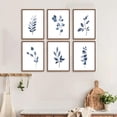thumbnail image 3 of Navy Blue Botanical Wall Art Set of 6, Minimalist Abstract Botanical Prints Watercolor Blue White Leaf Plant Wall Decor Canvas Painting, Boho Floral Botanical Wall Decor for Bathroom, Bedroom, 3 of 6