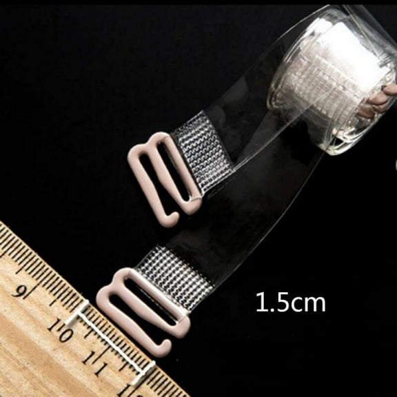 KOOYTE 1 Pairs Metal Buckle Lady Bra Straps Belt Elastic Transparent Silicone Bra Straps Adjustable Baldric Intimates Accessories