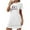 White, variant on Tnhcen Women's Romantic Summer Pajama Dress – Print Round Neck Short Sleeve Soft Polyester Spandex S-2XL for Home Evening Lounging