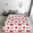 thumbnail image 5 of Pofeuu Strawberry Print Ultra-Soft Micro Fleece Blanket,for Bed Or Sofa,All Season Throw Blankets Flannel Blanket-60"x50", 5 of 7