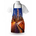 thumbnail image 3 of Night Apron USA Downtown City Skyline over the Highway Los Angeles California Travel Destination, Unisex Kitchen Bib Apron with Adjustable Neck for Cooking Baking Gardening, Multicolor, by Ambesonne, 3 of 3