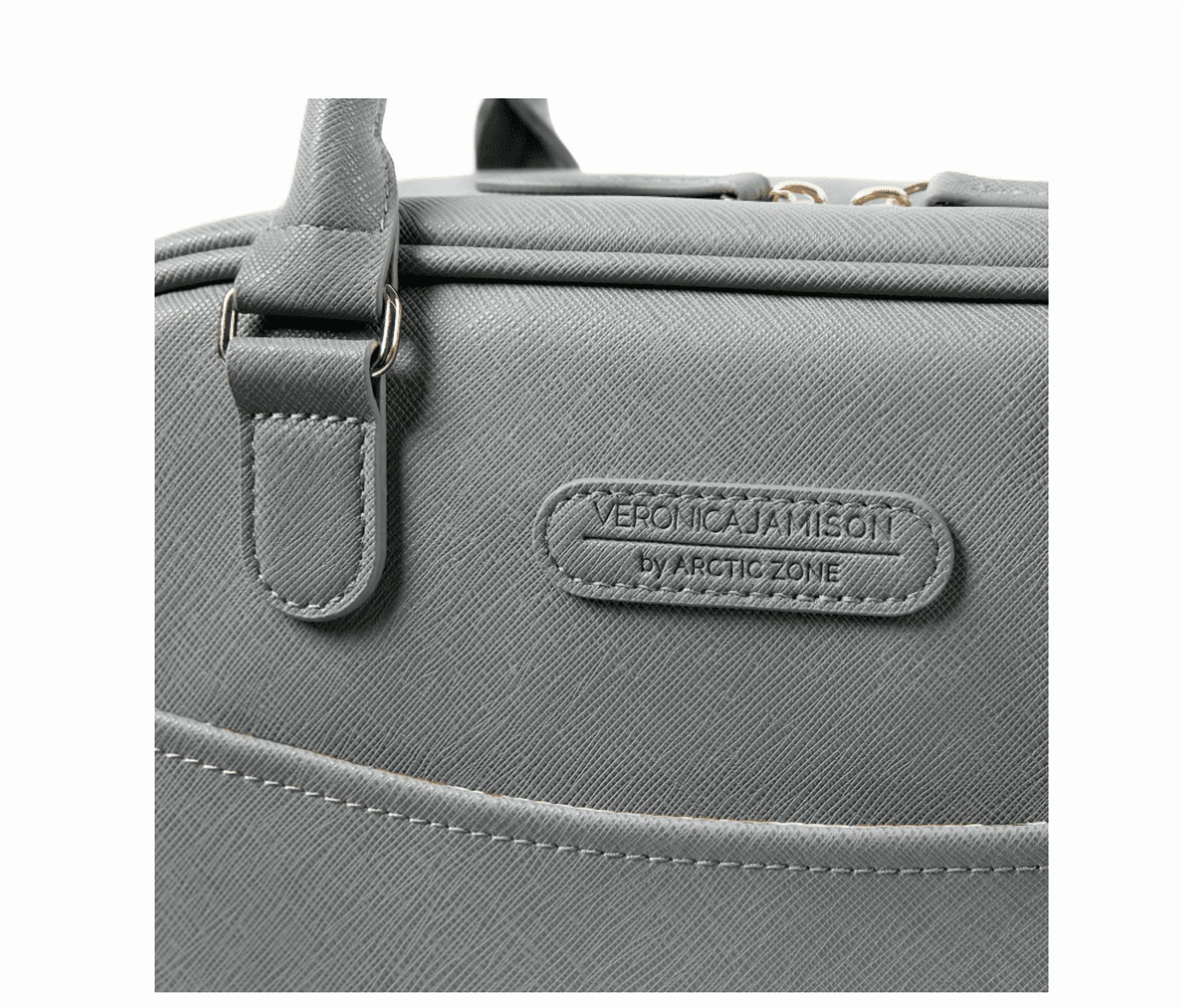 Veronica Jamison Hampton Faux Leather Lunch Tote by Arctic Zone, Lunch Bag with Food Storage & Ice Pack