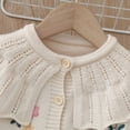 thumbnail image 5 of DHFJKG Girls Cardigan Sweaters Peter Pan Collar Floral Embroidered Long Sleeve Knitted Jacket Cardigan Leisure Outerwear, 5 of 9