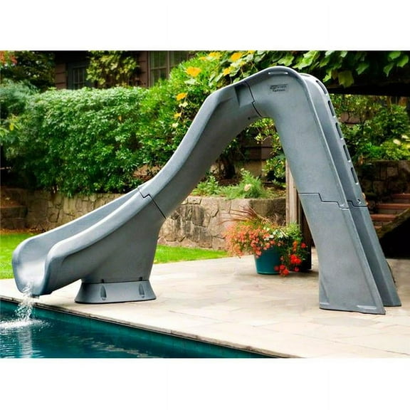 Gray Granite S.R. Smith Typhoon Left Turn Complete Pool Slide 670-209-58224