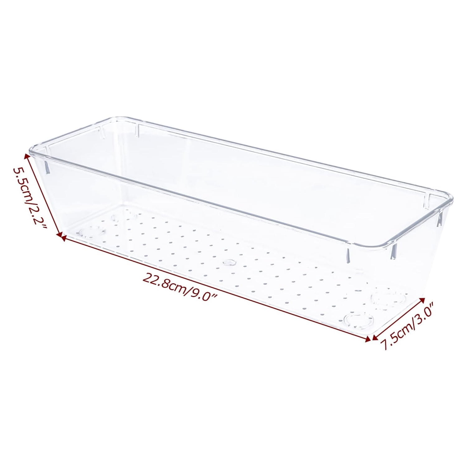 GoXteam Drawer Organizer, 8 Pack Large Clear Plastic Kitchen Drawer Organizers Set, 1 Size Versatile Bathroom and Vanity Drawer Organizer Trays, Storage Bins for Makeup, Bedroom, Kitchen Utensils