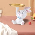 thumbnail image 3 of TERGAYEE Rabbit Ornament,Ceramic Craft Easter Rabbit Figurines Statue Home Layout Decor Desktop Decor Easter Bunny Decorations, 3 of 6