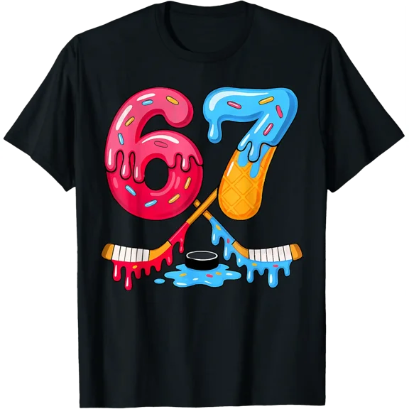 Retro Ice Cream Hockey 67 Six Seven Team Sports Boys Girls T-Shirt All Size S-5Xl