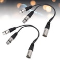 thumbnail image 1 of XLR Splitter Cable, 3 Pin XLR Male to Dual XLR Female XLR Patch Y Cable Balanced Microphone Cord, Double Shielding, XLR Y Splitter Cable for Mixing Console, Camera, Amplifier, 1ft, 1 of 7