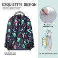 thumbnail image 5 of Alien UFO Deep Blue Pattern Backpack for School, Cute School Bag with Adjustable Shoulder Straps and Padded Back, 15.3"x11"x7.1", 5 of 5