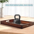 thumbnail image 3 of RYLZX Walnut wood Serving Tray with Handles (17 Inches) Decorative Serving Trays Platter for Breakfast in Bed, Lunch, Dinner, Appetizers, Patio, Ottoman, Coffee Table, BBQ, Party  Great for Lap Couch, 3 of 8