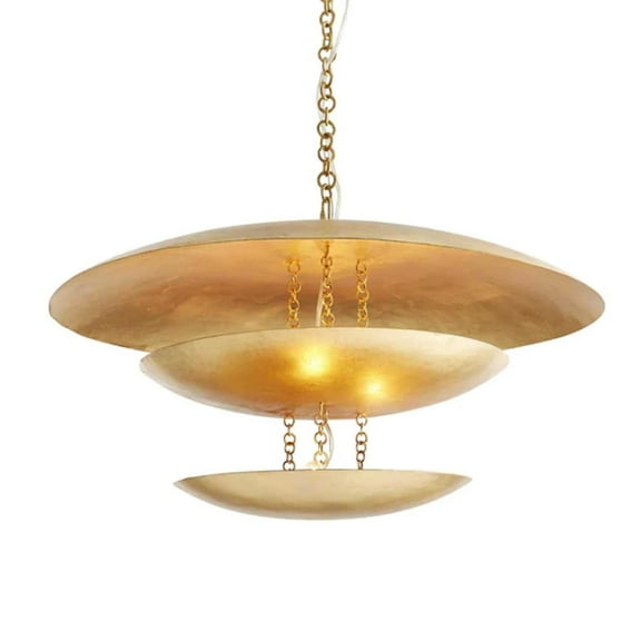 Eight Light Brass Ceiling Flush Mount Pendant Light Fixture. Mid Century Style Ceiling Chandelier