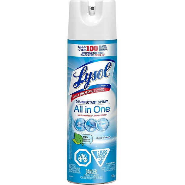 Lysol, Disinfectant Spray, All in One, Crisp Linen, Disinfect and
