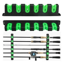 Wall Mounted Fishing Rod Holder, EEEkit EVA Vertical Fishing 6 Rod Storage Racks, Green