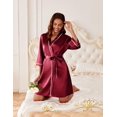 thumbnail image 4 of Ekouaer Women's Satin Robe Bride Bridesmaid Short Kimono Wedding Robes Silky Bathrobes Summer Loungewear, 4 of 6
