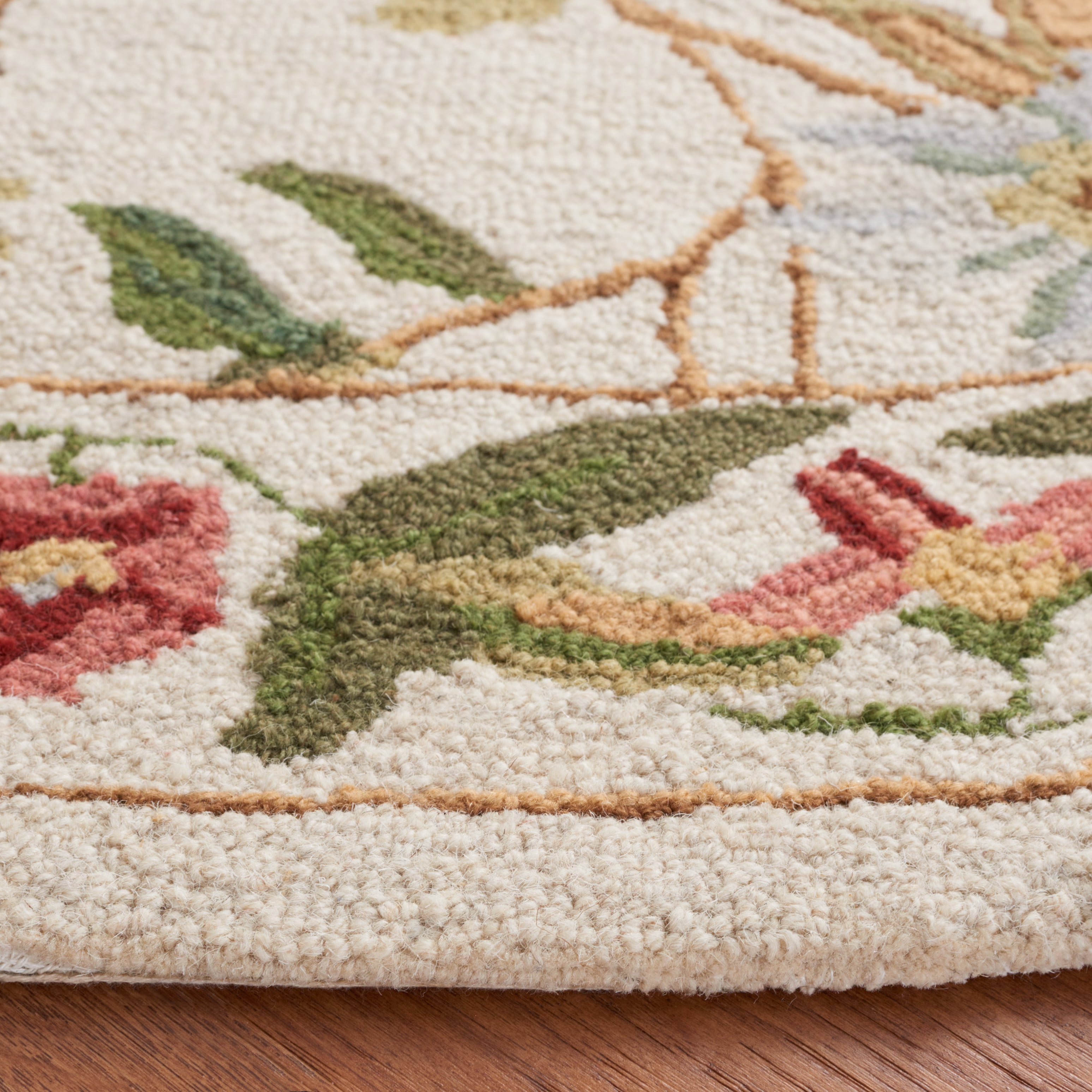 Safavieh Chelsea Gisselle Bordered Wool Area Rug, Ivory, 4' x 4' Round