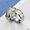 thumbnail image 6 of [Titanium Steel Couple Fashion Ring] Stainless Steel Titanium Steel Luminous Heartbeat Ring Female Men And Women Fashion Electrocardiogram Titanium Steel Couple Ring,Silvery7, 6 of 14