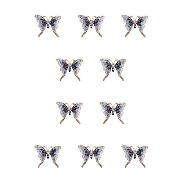 Guardurnaity Broche de mujer con diamantes de imitación, alfileres de animales, joyería de boda para niñas, azul Azul 10Conjunto