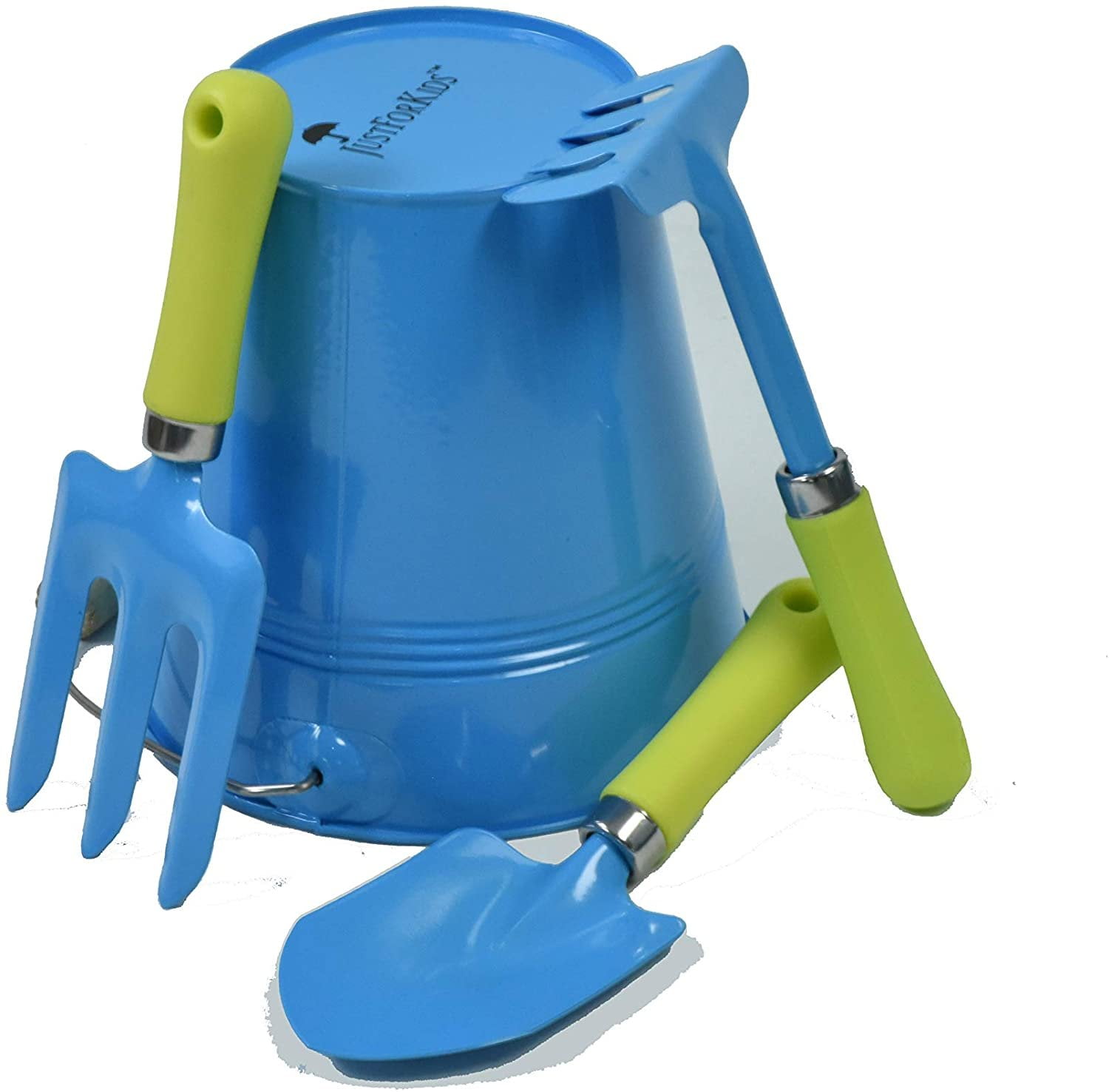 G & F Products Just For Kids 3-Piece Garden Tool Set with Water Pail, Kid-Friendly Metal Tools