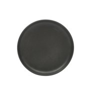 Gibson Soho Lounge Pasco 16 Piece (Service for 4) Plates and Bowls Double Bowl Reactive Glaze Dishes Stoneware Ceramic Dinnerware Set - Black