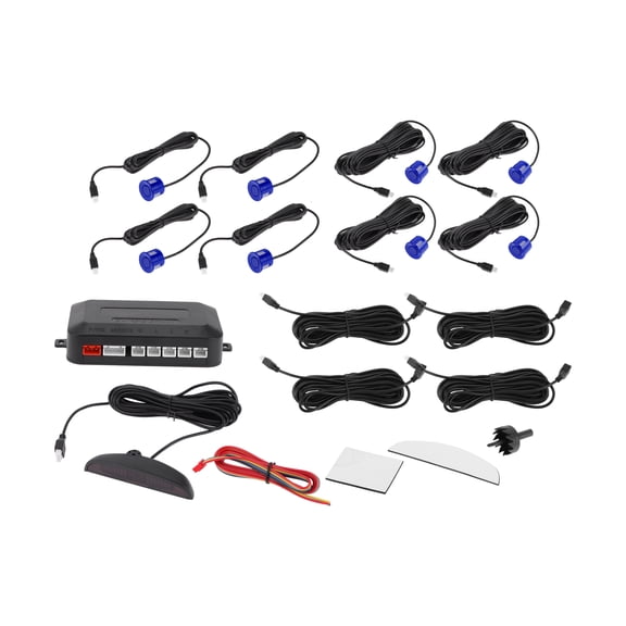 Unique Bargains Reverse Backup Radar System Reverse Parking Sensors Front Rear 8 Parking Sensors