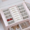 thumbnail image 4 of Caja De Joyería, Collar, Anillo, Organizador De Almacenamiento, Cuero Sintético, Joyero Grande, Caja De Regalo Yuarrent HA027677-02, 4 of 5