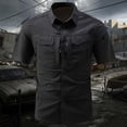 thumbnail image 2 of Men's Quarter Zip Golf Shirts Short Sleeve Knit Collared T-Shirt, Business Casual Muscle Fit Summer Breathable Athletic Workout Tops with Pocket for Work, Old Money Style, 2 of 7