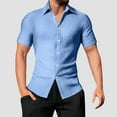thumbnail image 5 of Bcfgryg Men's Casual Short Sleeve Striped Shirt With Open Collar And Loose Fit For Summer Wear Durable And Easy Care Design Big and Tall Men's Shirts, 5 of 5